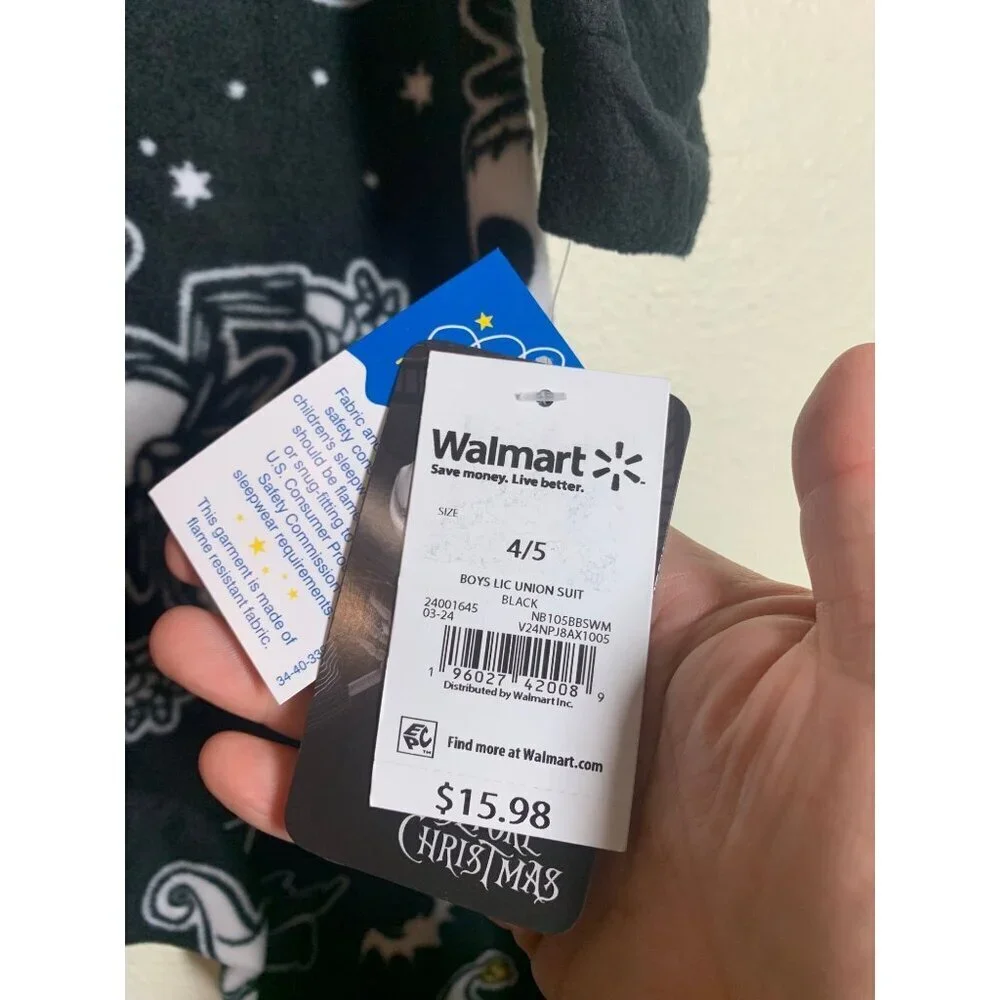NWT Disney Nightmare Before Christmas Hoodie Pajamas Kids Size XS 4/5 Black AD5